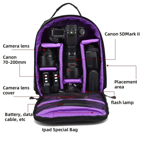 VideoGo Waterproof Travel DSLR Camera Backpack