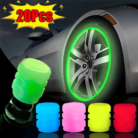 NightGlow & Go Exterior Wheel Valve Stem Luminous Caps