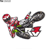 2 ruedas de movimiento Motocross Air Rally Dirt Bike Sticker Decal 11.3 * 17cm