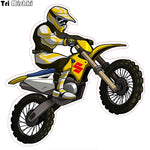 Biker On Board Motocross Rally Rider Dirt Bike Sticker Decal 15*14.5cm