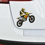 Biker On Board Motocross Rally Rider Dirt Bike Sticker Decal 15*14.5cm