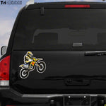 Biker On Board Motocross Rally Rider Dirt Bike Sticker Decal 15*14.5cm